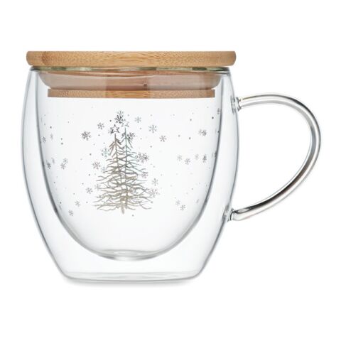 Double wall borosilicate mug with tree design transparent | Without Branding | not available | not available | not available