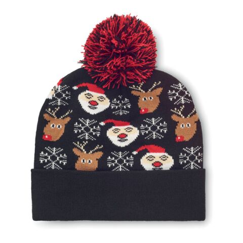 Christmas-themed knitted beanie black | No Branding | not available | not available | not available