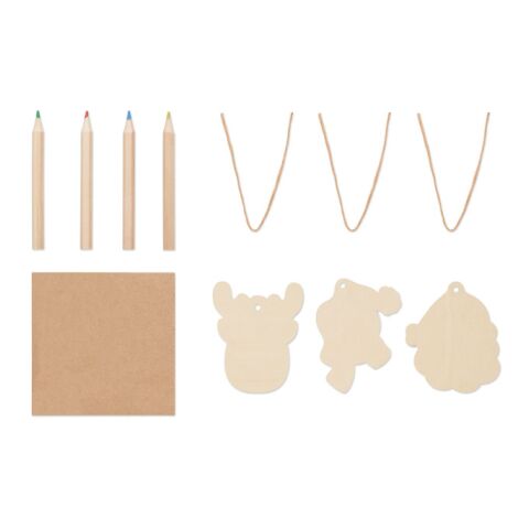 Christmas-themed Drawing wooden ornaments set wood | No Branding | not available | not available | not available