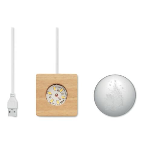 Christmas LED crystal ball wood | No Branding | not available | not available