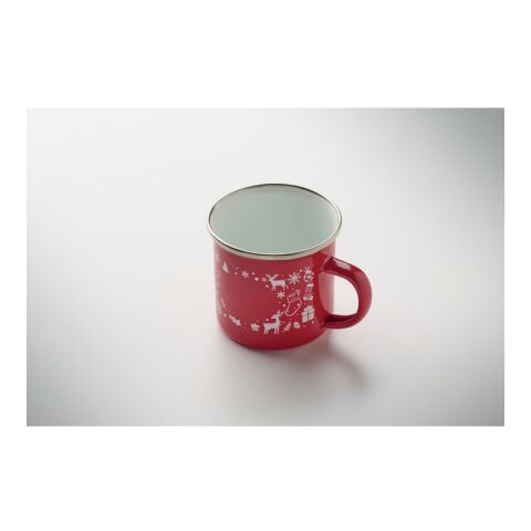 Christmas enamel mug 300ml red