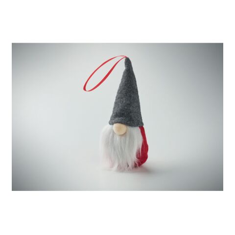 Felt gnome tree hanger red