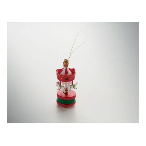 Wooden carousel ornament red