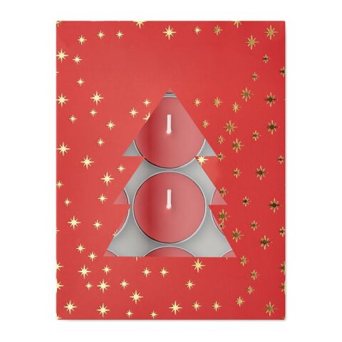 Cinnamon scented tea light set red
