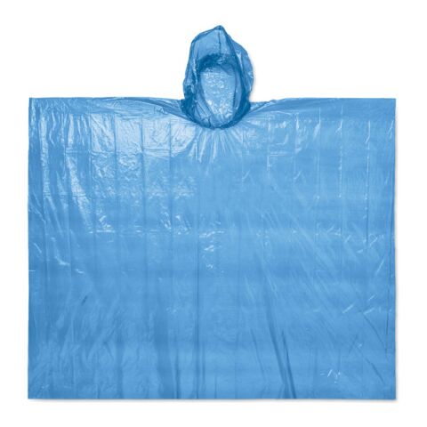 Foldable raincoat in polybag blue