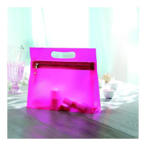 Transparent cosmetic pouch fuchsia | No Branding | not available | not available | not available