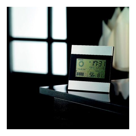 Weather station and clock matt silver | No Branding | not available | not available | not available