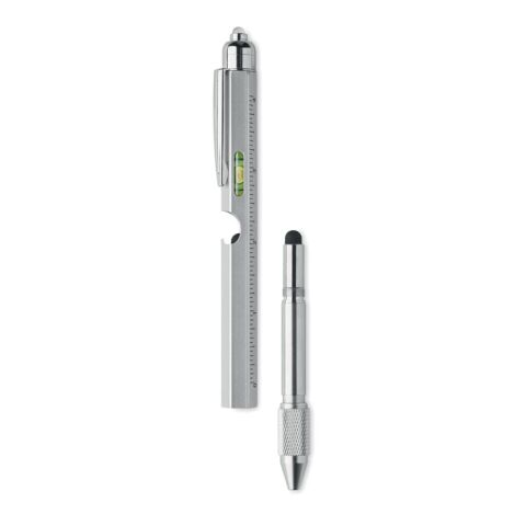 Spirit level pen with LED light matt silver | No Branding | not available | not available