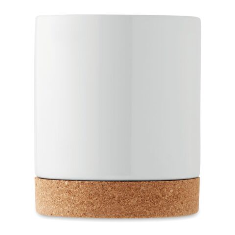 Ceramic cork mug 280 ml white | No Branding | not available | not available