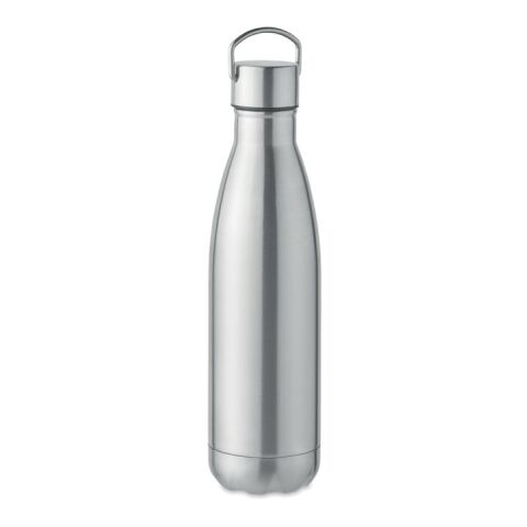 Double wall bottle with handle on lid 500 ml matt silver | No Branding | not available | not available | not available