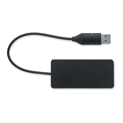 3 port USB hub with 20cm cable black | No Branding | not available | not available