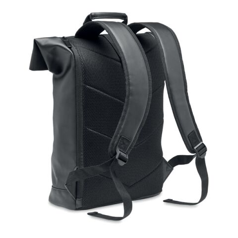 Laptop PU Rolltop backpack black | No Branding | not available | not available