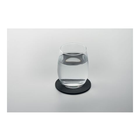 Round coaster in RPET felt black | No Branding | not available | not available | not available