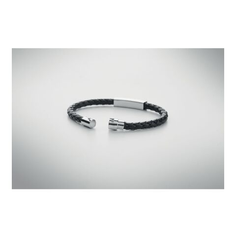 Braided faux leather bracelet black | No Branding | not available | not available