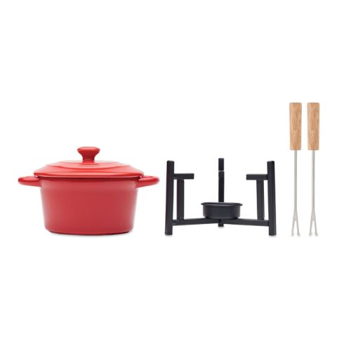 Ceramic fondue set 300 ml red | No Branding | not available | not available