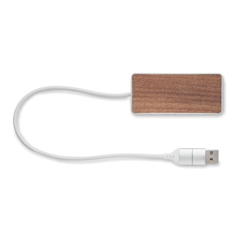 USB hub 4 ports 27,5 cm wood | No Branding | not available | not available | not available