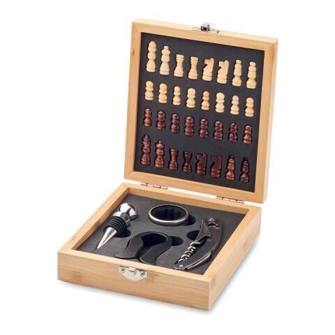 Chess board wine set wood | No Branding | not available | not available