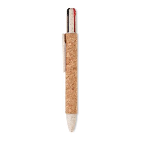 Cork 4-colour ink ball pen beige | No Branding | not available | not available
