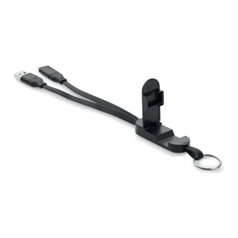 60W cable keyring recycled ABS black | No Branding | not available | not available | not available