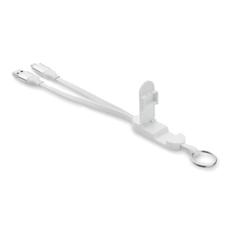 60W cable keyring recycled ABS white | No Branding | not available | not available | not available