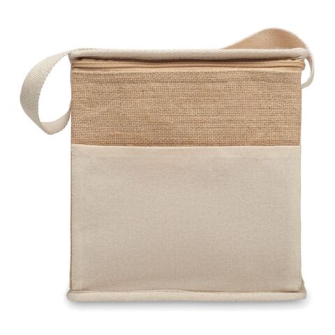 Jute and canvas cooler bag 3L beige | No Branding | not available | not available | not available
