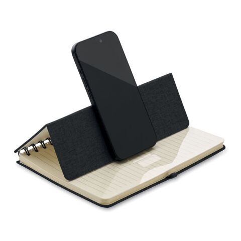 A5 notebook with phone holder black | No Branding | not available | not available | not available