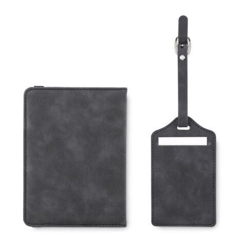 Passport and luggage tag set grey | No Branding | not available | not available | not available
