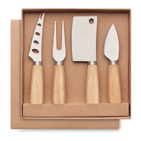 Set of 4 cheese knives wood | No Branding | not available | not available