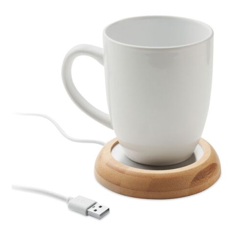 Bamboo mug warmer with USB wood | No Branding | not available | not available