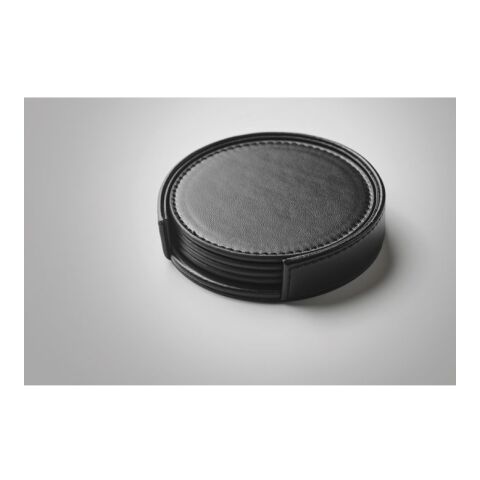 Set of 4 PU coasters black | No Branding | not available | not available | not available