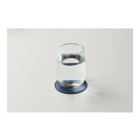 Round coaster in PU navy blue | No Branding | not available | not available | not available