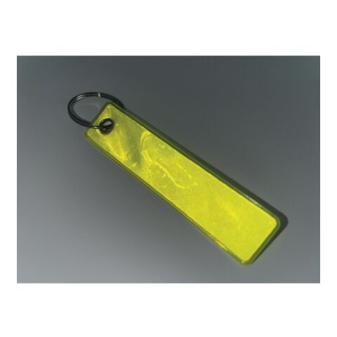 Reflective key ring in PVC neon yellow | No Branding | not available | not available