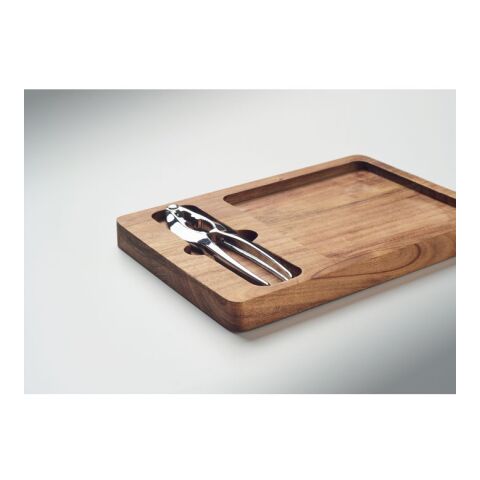 Acacia nut cracker set wood