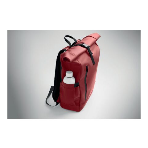 Rolltop laptop rucksack 600D Burgundy | No Branding | not available | not available | not available
