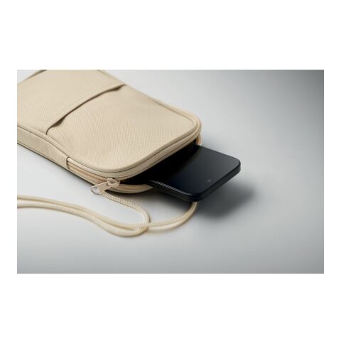 RPET cross body travel pouch beige | No Branding | not available | not available | not available