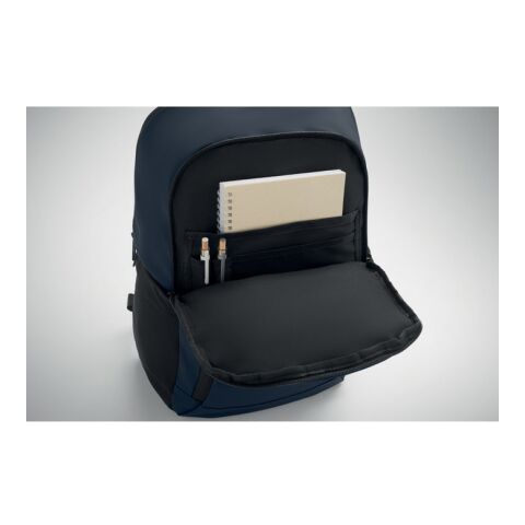 15" soft PU laptop backpack navy blue | No Branding | not available | not available