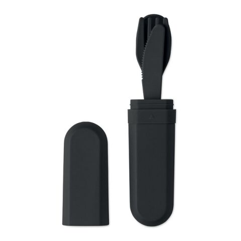 Cutlery set and case in PLA black | No Branding | not available | not available | not available