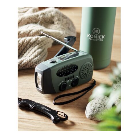 Portable radio with LED torch Dark green | No Branding | not available | not available | not available