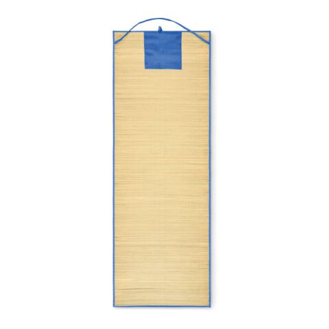 Natural straw beach mat royal blue | No Branding | not available | not available | not available