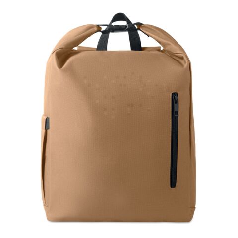 15'' roll top laptop backpack khaki | No Branding | not available | not available | not available
