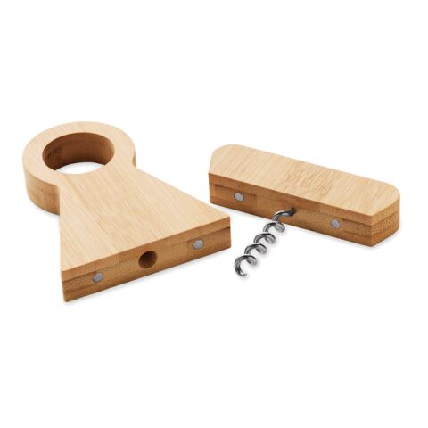 Bamboo bottle stand &amp; opener wood