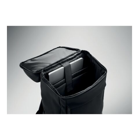 15" PU laptop backpack black