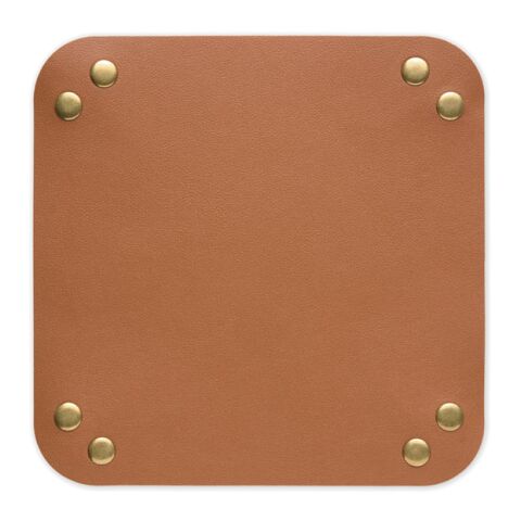 Foldable PU key tray brown