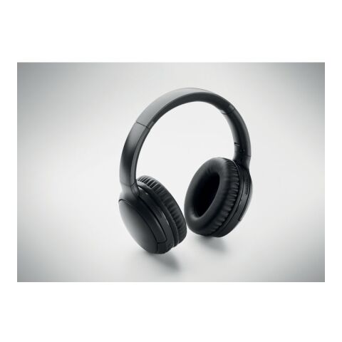 Foldable headphones in pouch black