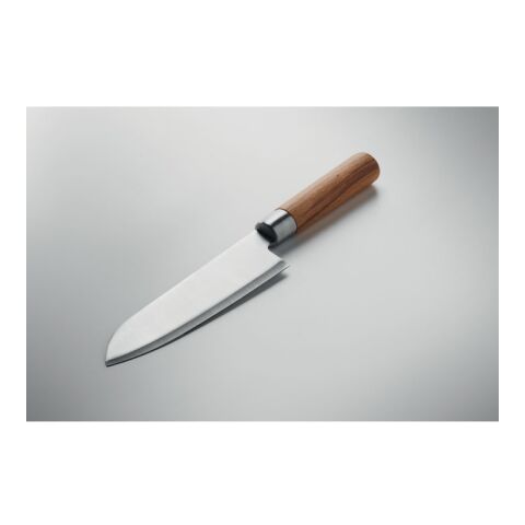 Beech wood chef knife silver