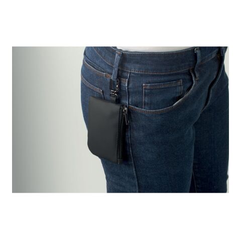 PU key case wallet w/carabiner black