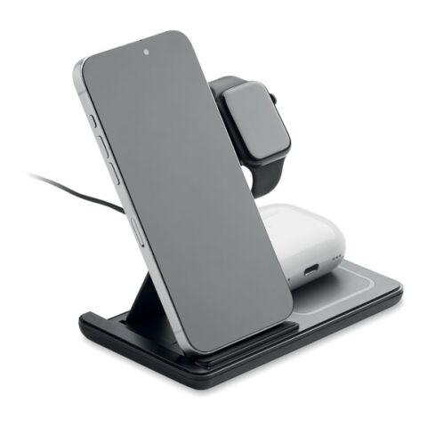 Foldable 3-in-1 charger 15W black