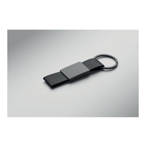 Ball pen &amp; PU Keyring set black