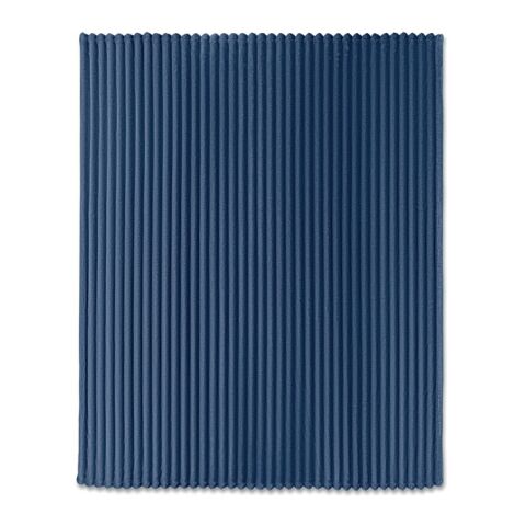RPET fleece striped blanket blue