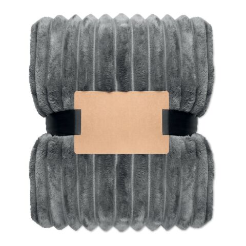 RPET fleece striped blanket grey